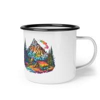 Load image into Gallery viewer, Personalized Enamel Camp Cup - Campfire Coffee Mug, Outdoor Gift, Custom Hiking Mug, Travel Cup for Nature Lovers, Camping Accessories
