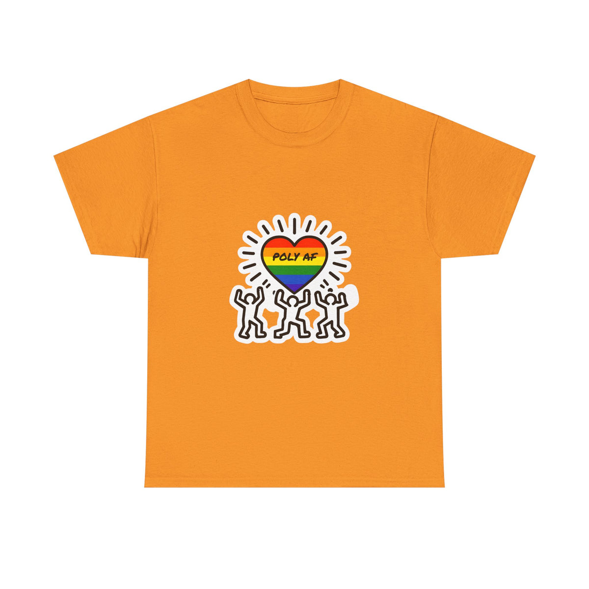 Pride Celebration Tee, Unisex Heavy Cotton Tee for LGBTQ+ Events, Polyamory Awareness Shirt, Rainbow Graphic T-Shirt, Festival Wear