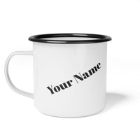 Load image into Gallery viewer, Personalized Enamel Camp Cup - Campfire Coffee Mug, Outdoor Gift, Custom Hiking Mug, Travel Cup for Nature Lovers, Camping Accessories
