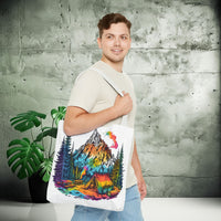 Load image into Gallery viewer, Vibrant Mountain Camping Tote Bag - Outdoor Adventure Travel Carryall, Nature Lover Shoulder Bag, Hiking Gear Tote, Wilderness Explorer

