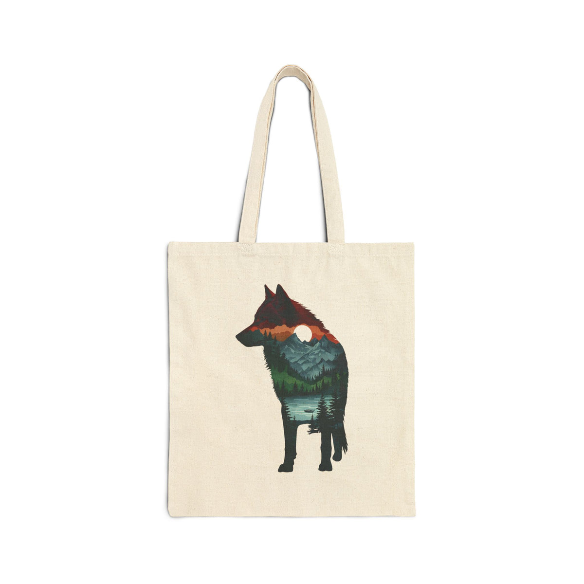 Wolf & Wilderness Tote Bag, Wolf Print Canvas Tote, Eco-Friendly Shopping Bag, Nature Lover Gift, Wildlife Tote, Forest