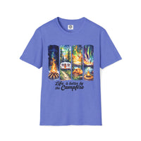 Load image into Gallery viewer, Life is Better by the Campfire Unisex T-Shirt, Cozy Camping Shirt, Outdoor Lover Gift, Nature Tee, Adventure Apparel
