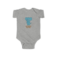 Load image into Gallery viewer, Infant Bodysuit - Cute Blue Elephant &quot;Be Brave, Be You&quot; Baby Onesie
