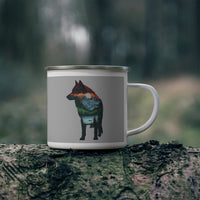 Load image into Gallery viewer, Wolf Silhouette Enamel Camping Mug
