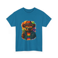 Load image into Gallery viewer, Pride Cowboy Bear T-Shirt | Rainbow LGBTQ+ Western Graphic Tee | Retro Gay Pride Shirt | Heart Glasses Bear | Yeehaw &amp; Be Gay Shirt
