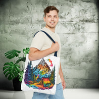 Load image into Gallery viewer, Vibrant Mountain Camping Tote Bag - Outdoor Adventure Travel Carryall, Nature Lover Shoulder Bag, Hiking Gear Tote, Wilderness Explorer
