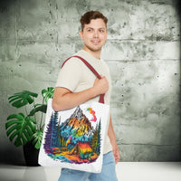 Load image into Gallery viewer, Vibrant Mountain Camping Tote Bag - Outdoor Adventure Travel Carryall, Nature Lover Shoulder Bag, Hiking Gear Tote, Wilderness Explorer
