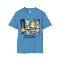 Load image into Gallery viewer, Life is Better by the Campfire Unisex T-Shirt, Cozy Camping Shirt, Outdoor Lover Gift, Nature Tee, Adventure Apparel

