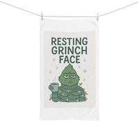 Load image into Gallery viewer, Resting Grinch Face Hand Towel - Festive Kitchen Decor for Holiday Cheer
