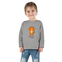 Load image into Gallery viewer, Toddler Tee — &#39;Kindness Is Cool&#39; Cute Tiger Long Sleeve
