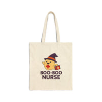 Load image into Gallery viewer, Boo-Boo Nurse Cotton Canvas Tote Bag, Pun Tote, Funny Nurse Gift, Halloween Tote, Bag for Nurses, Cute Nurse Bag, Medical Tote
