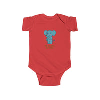 Load image into Gallery viewer, Infant Bodysuit - Cute Blue Elephant &quot;Be Brave, Be You&quot; Baby Onesie
