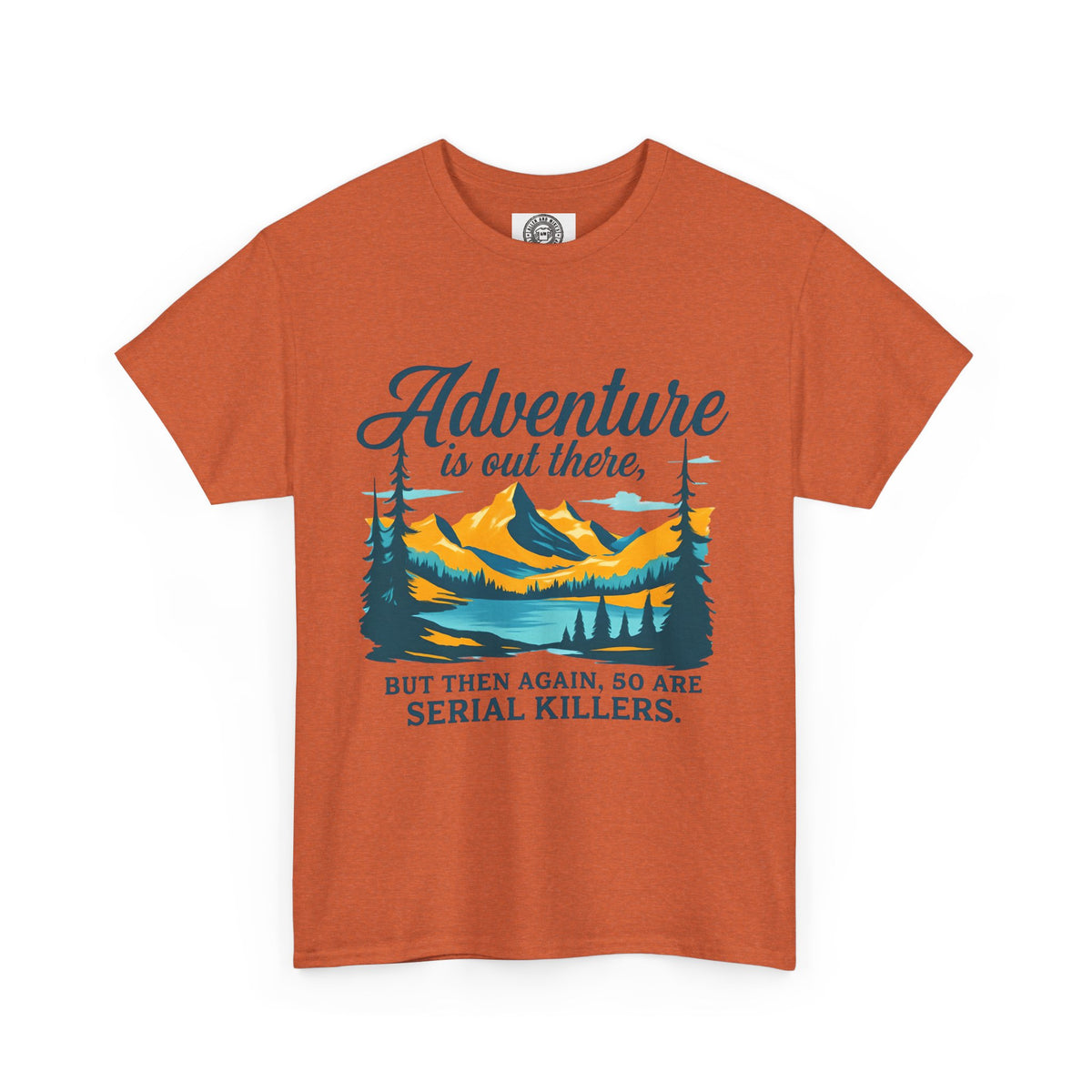 Adventure Awaits Unisex Heavy Cotton Tee | Perfect for Outdoor Lovers, Hiking, Travel, Funny Gift, Adventure T-Shirt, Nature Enthusiasts