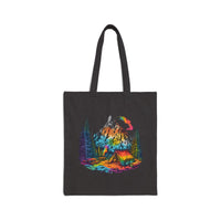 Load image into Gallery viewer, Adventure Awaits Cotton Canvas Tote Bag, Eco-Friendly Bag, Shopping Tote, Hiking Tote, Gift for Nature Lovers
