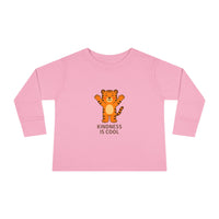 Load image into Gallery viewer, Toddler Tee — &#39;Kindness Is Cool&#39; Cute Tiger Long Sleeve
