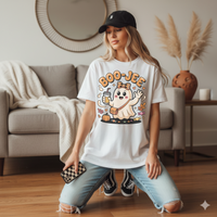 Load image into Gallery viewer, Cute Fall Tee – BOO-JEE Ghost Graphic – Spooky Season Apparel
