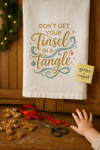 Load image into Gallery viewer, Festive Hand Towel - &quot;Don&#39;t Get Your Tinsel in a Tangle&quot;
