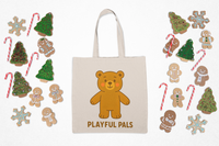 Load image into Gallery viewer, Playful Pals Teddy Tote Bag — Cute Bear Canvas Shopper
