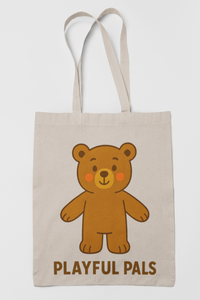 Load image into Gallery viewer, Playful Pals Teddy Tote Bag — Cute Bear Canvas Shopper
