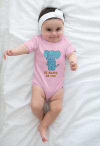 Load image into Gallery viewer, Infant Bodysuit - Cute Blue Elephant &quot;Be Brave, Be You&quot; Baby Onesie
