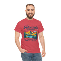 Load image into Gallery viewer, Adventure Awaits Unisex Heavy Cotton Tee | Perfect for Outdoor Lovers, Hiking, Travel, Funny Gift, Adventure T-Shirt, Nature Enthusiasts
