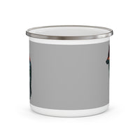 Load image into Gallery viewer, Wolf Silhouette Enamel Camping Mug
