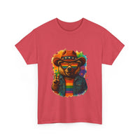 Load image into Gallery viewer, Pride Cowboy Bear T-Shirt | Rainbow LGBTQ+ Western Graphic Tee | Retro Gay Pride Shirt | Heart Glasses Bear | Yeehaw &amp; Be Gay Shirt
