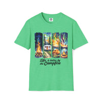 Load image into Gallery viewer, Life is Better by the Campfire Unisex T-Shirt, Cozy Camping Shirt, Outdoor Lover Gift, Nature Tee, Adventure Apparel
