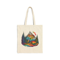 Load image into Gallery viewer, Adventure Awaits Cotton Canvas Tote Bag, Eco-Friendly Bag, Shopping Tote, Hiking Tote, Gift for Nature Lovers
