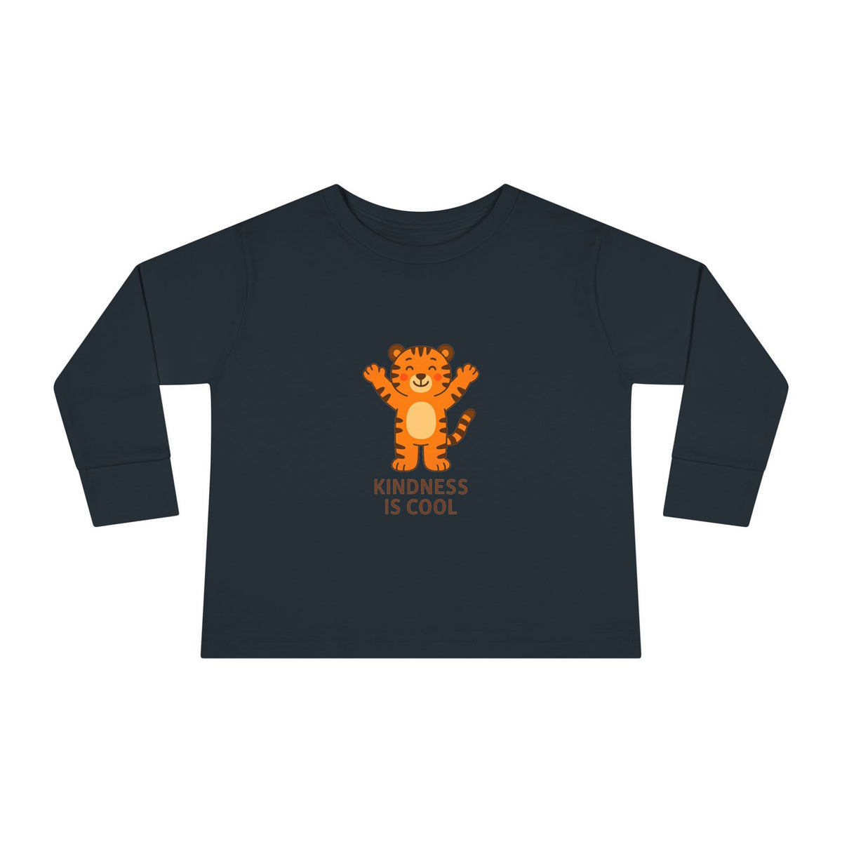 Toddler Tee — 'Kindness Is Cool' Cute Tiger Long Sleeve