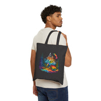 Load image into Gallery viewer, Adventure Awaits Cotton Canvas Tote Bag, Eco-Friendly Bag, Shopping Tote, Hiking Tote, Gift for Nature Lovers

