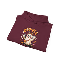 Load image into Gallery viewer, Cute Fall Tee – BOO-JEE Ghost Graphic – Spooky Season Apparel

