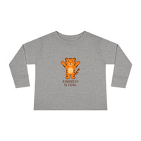 Load image into Gallery viewer, Toddler Tee — &#39;Kindness Is Cool&#39; Cute Tiger Long Sleeve
