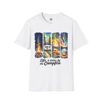 Load image into Gallery viewer, Life is Better by the Campfire Unisex T-Shirt, Cozy Camping Shirt, Outdoor Lover Gift, Nature Tee, Adventure Apparel
