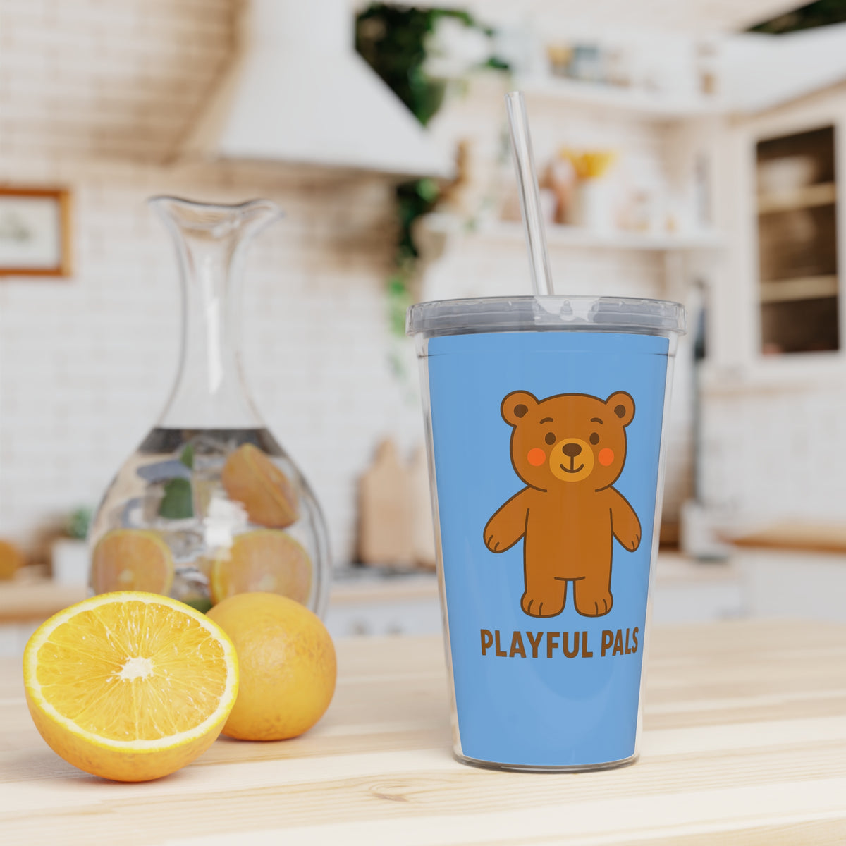 Playful Pals Bear Tumbler — Cute Kids Straw Cup