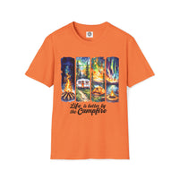 Load image into Gallery viewer, Life is Better by the Campfire Unisex T-Shirt, Cozy Camping Shirt, Outdoor Lover Gift, Nature Tee, Adventure Apparel
