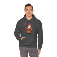 Load image into Gallery viewer, Cheerful Santa Firefighter Hoodie - Whimsical Cartoon Design for Fun &amp; Festive Style
