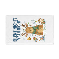 Load image into Gallery viewer, Silent Night? Yeah Right! Funny Holiday Hand Towel
