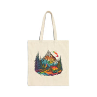 Load image into Gallery viewer, Adventure Awaits Cotton Canvas Tote Bag, Eco-Friendly Hiking &amp; Shopping Tote, Gift for Nature Lovers, Reusable Market Bag
