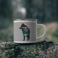 Load image into Gallery viewer, Wolf Silhouette Enamel Camping Mug
