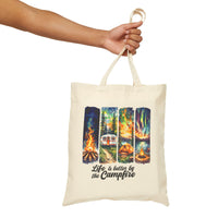 Load image into Gallery viewer, Campfire Tote Bag - Eco-Friendly Canvas Camping Gear, Life is Better by the Campfire, Outdoor Gift &amp; Daily Use Bag for Nature Lovers
