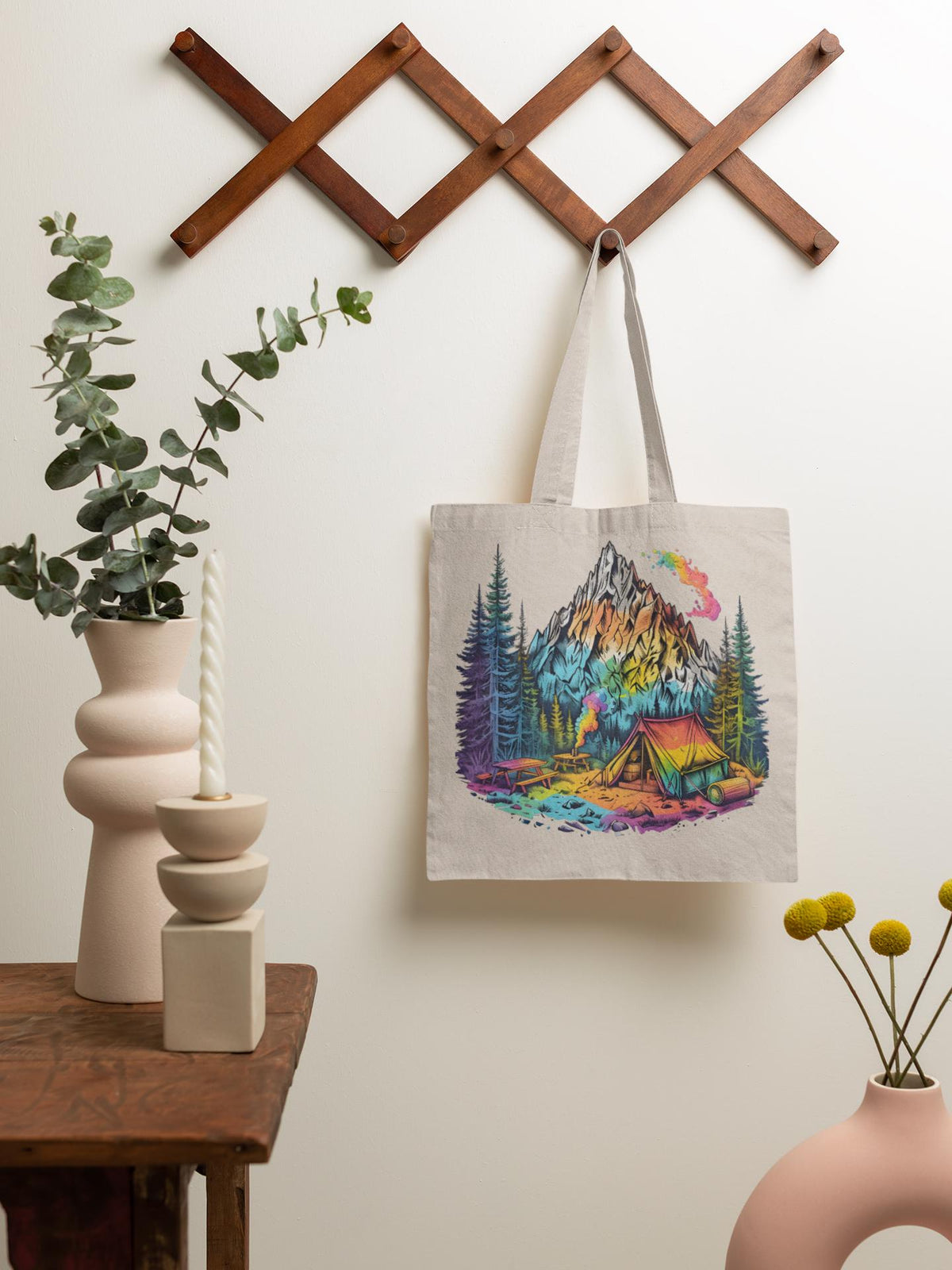 Adventure Awaits Cotton Canvas Tote Bag, Eco-Friendly Hiking & Shopping Tote, Gift for Nature Lovers, Reusable Market Bag