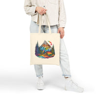 Load image into Gallery viewer, Adventure Awaits Cotton Canvas Tote Bag, Eco-Friendly Hiking &amp; Shopping Tote, Gift for Nature Lovers, Reusable Market Bag
